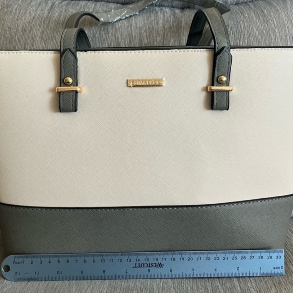 Chic Cream and Gray Tote Bag
